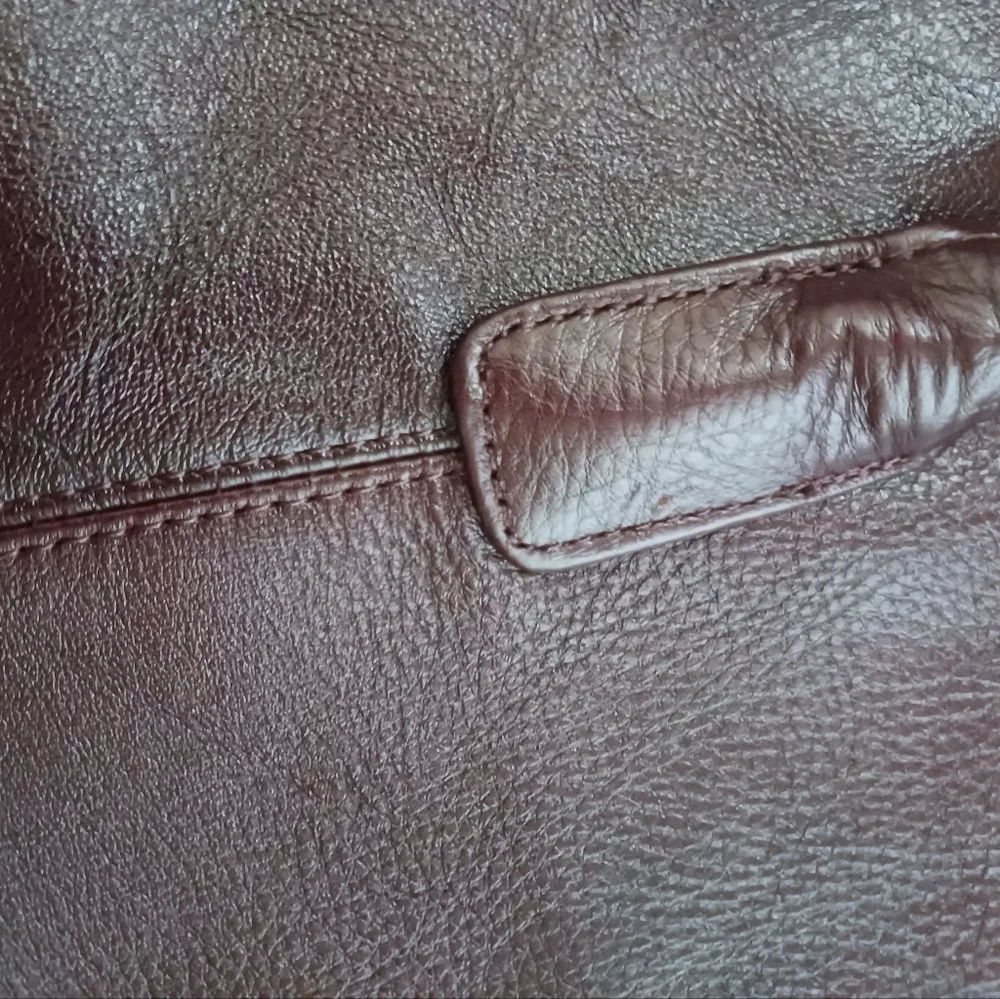 Genuine Soft Leather Maroon Tote Bag - Picture 3 of 6